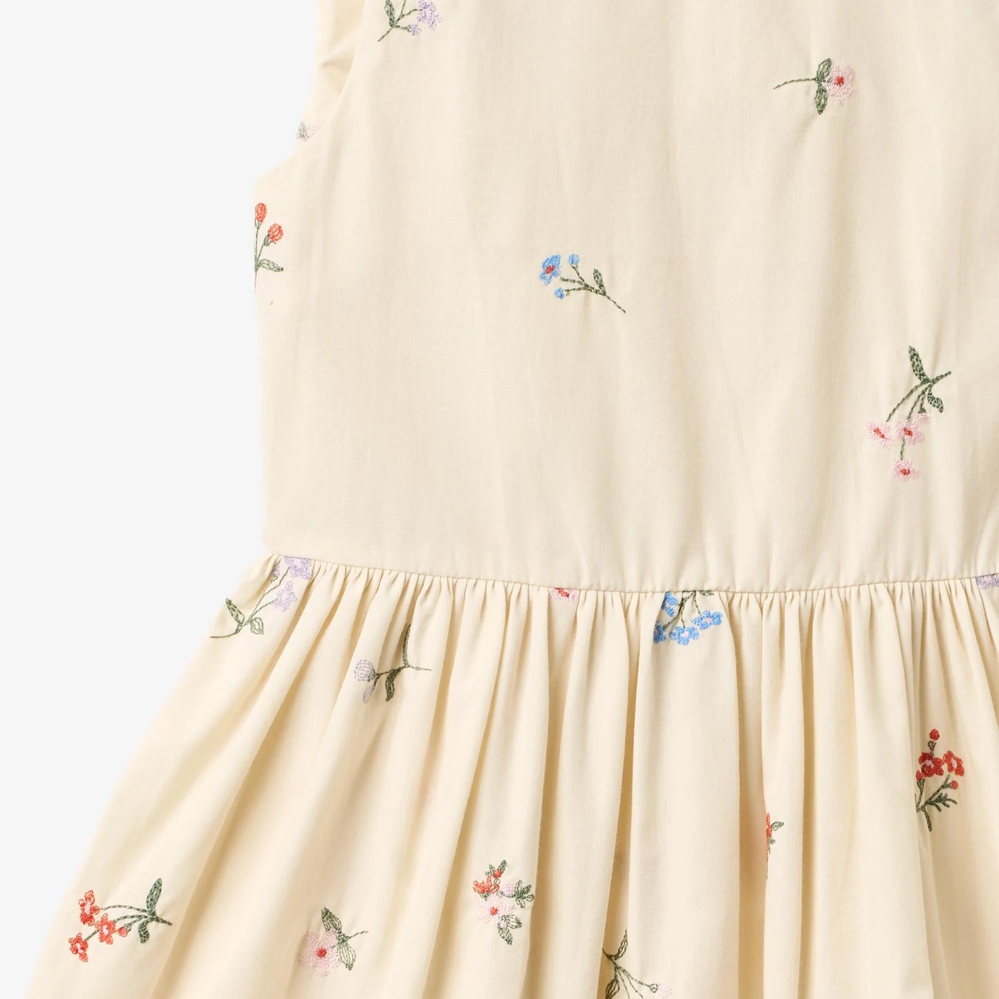 Ivory Embroidered Flowers Thelma Dress | Wheat
