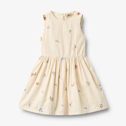 Ivory Embroidered Flowers Thelma Dress | Wheat