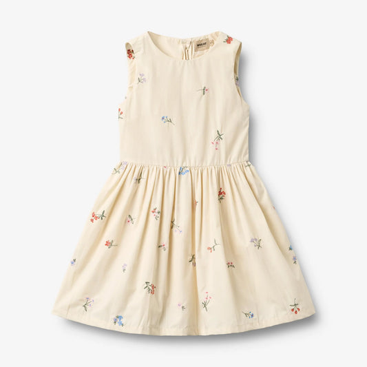 Ivory Embroidered Flowers Thelma Dress | Wheat