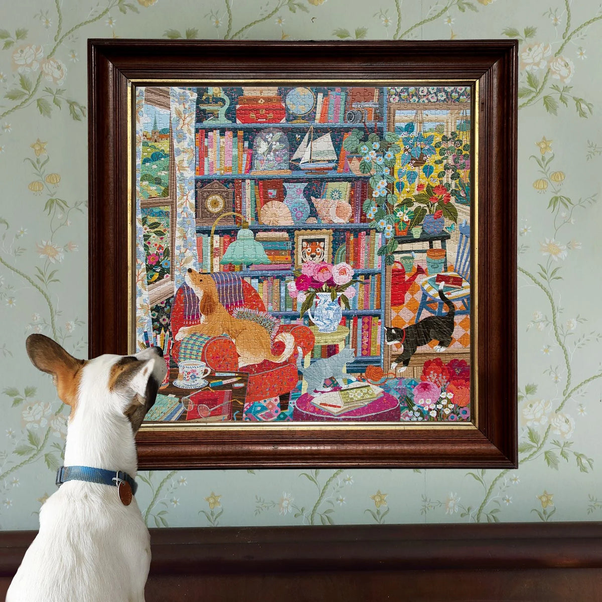 English Cottage Library Puzzle (1000pc) | Eeboo