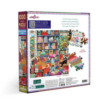 English Cottage Library Puzzle (1000pc) | Eeboo