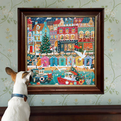 English Seaside Christmas Puzzle (1000pc) | Eeboo