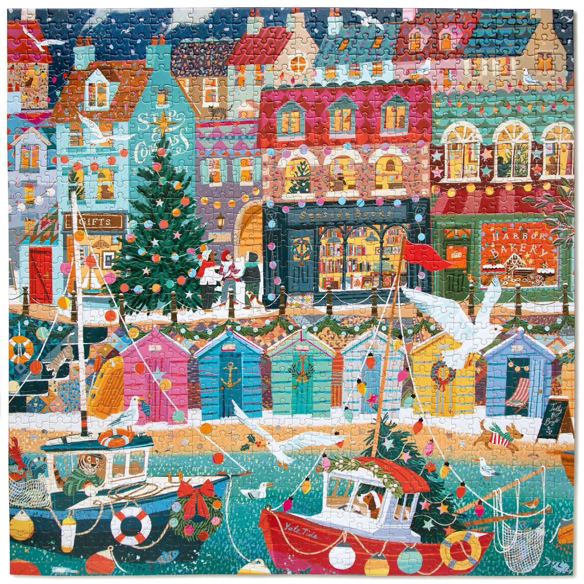 English Seaside Christmas Puzzle (1000pc) | Eeboo