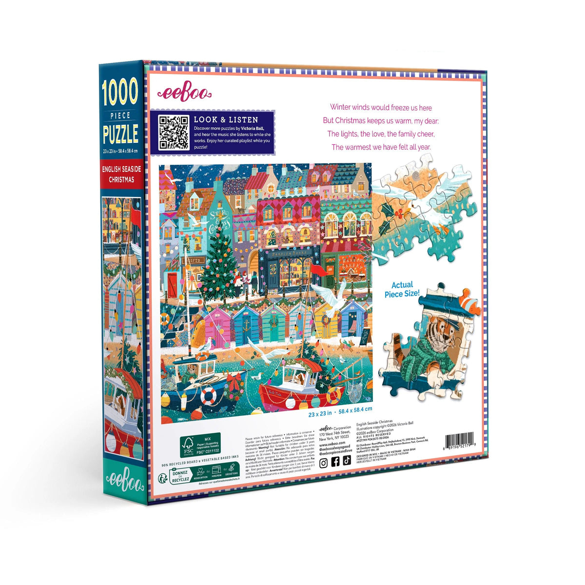 English Seaside Christmas Puzzle (1000pc) | Eeboo