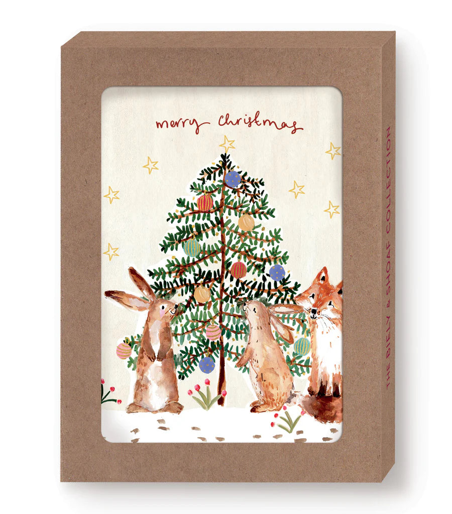 Fox & Bunny Christmas Boxed Card Set | Biely & Shoaf