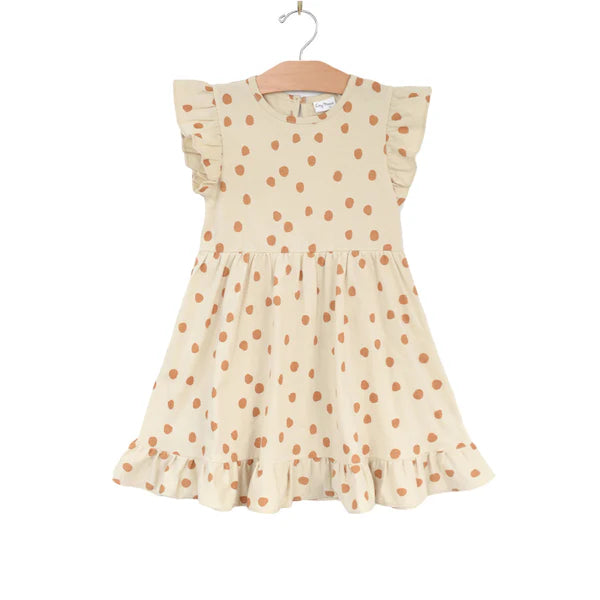 Saffron Ruffle Dot Dress | City Mouse