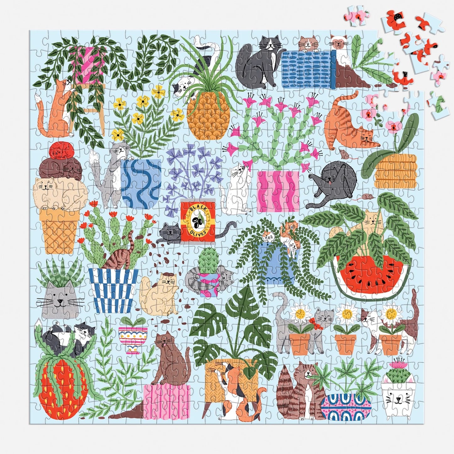 Cats in the Houseplants (500 Piece) | Galison