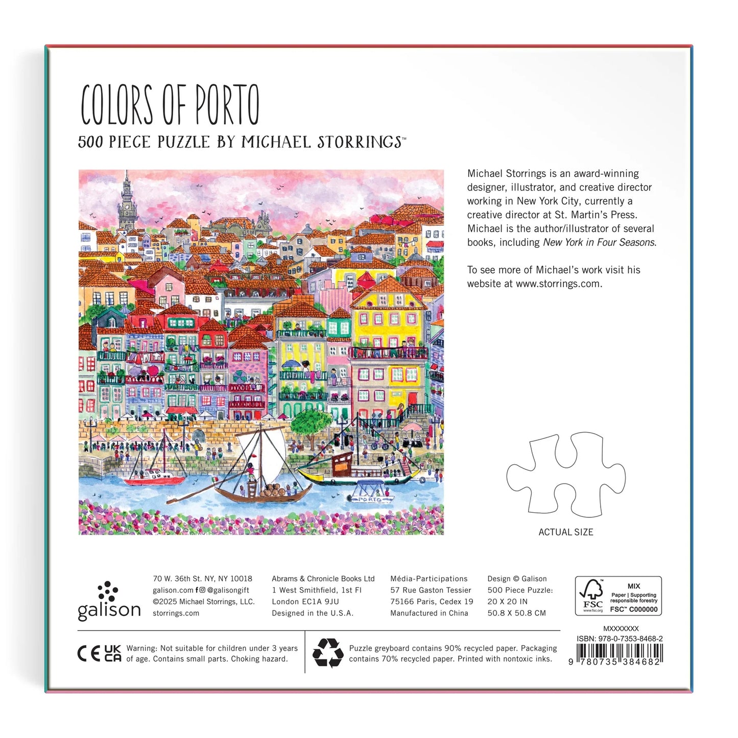 Michael Storrings Colors of Porto Puzzle (500 Piece) | Galison