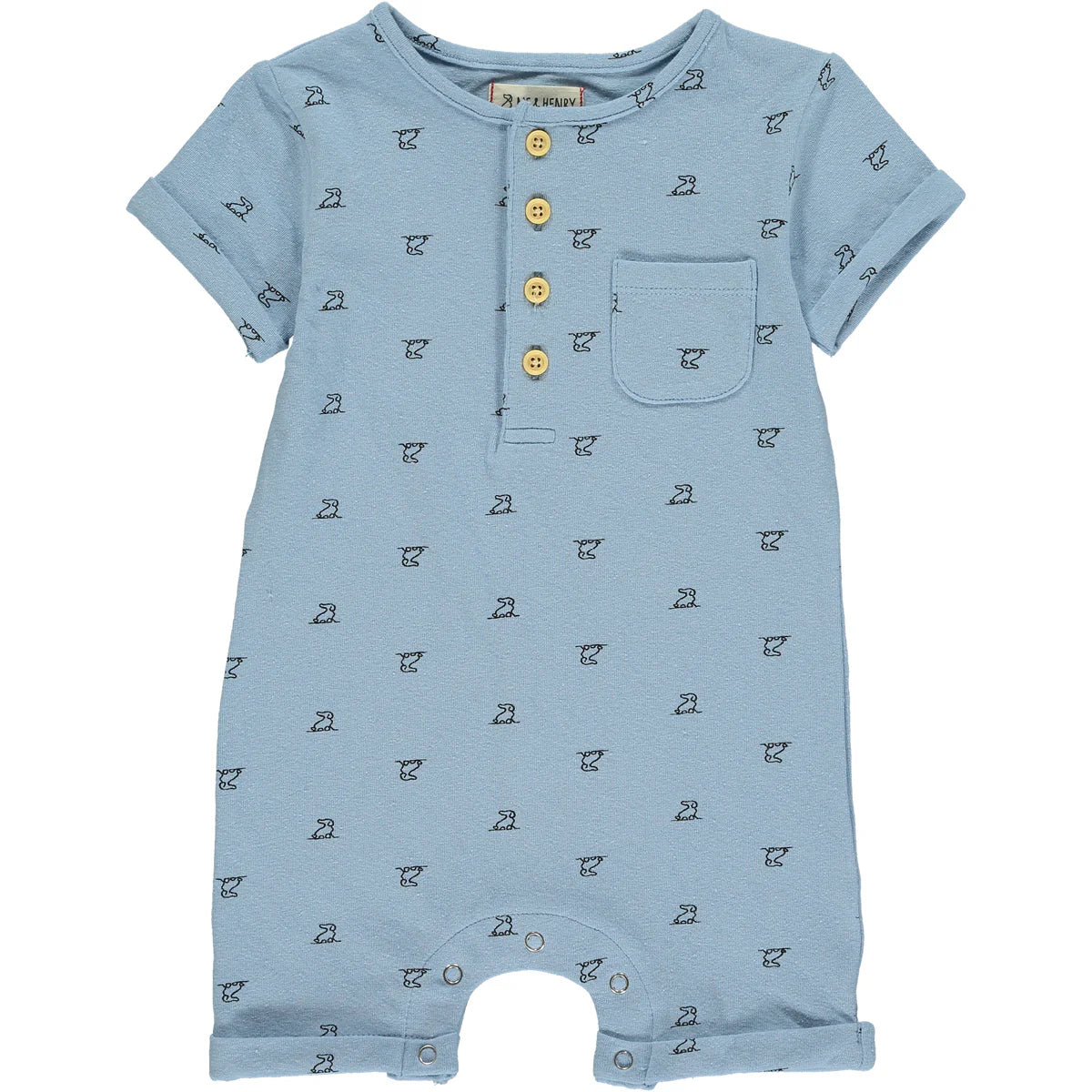 Blue Henley Henry Dog Romper | Me & Henry