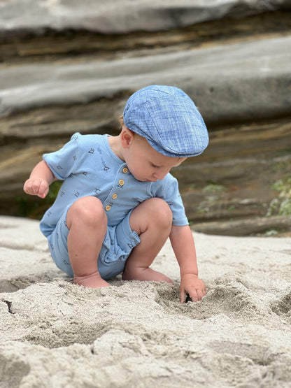 Blue Henley Henry Dog Romper | Me & Henry