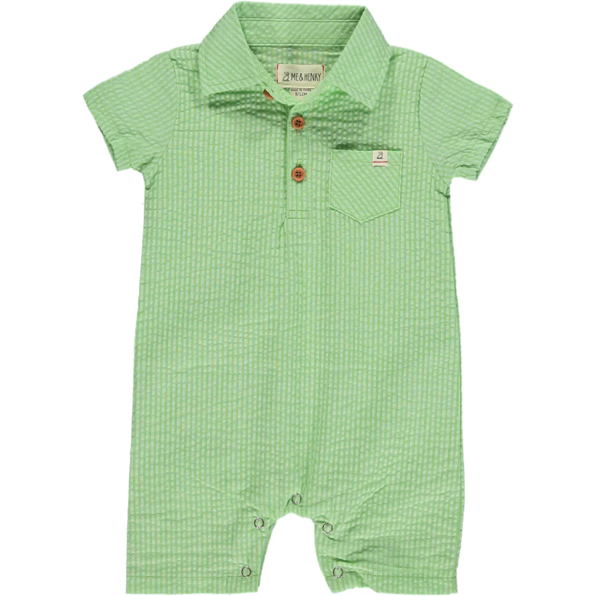 Seersucker Polo Romper | Me & Henry