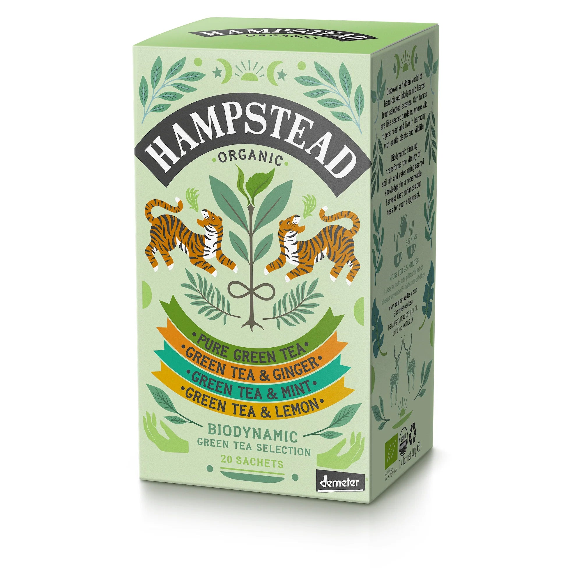 Organic Green Tea Selection (20 tea bags) | Hampstead Organic Tea
