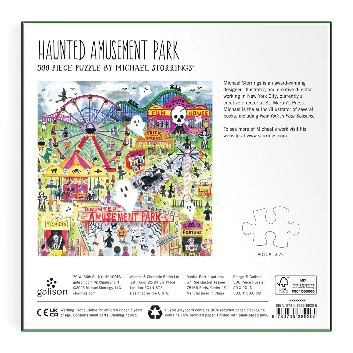 Michael Storrings Haunted Amusement Park Puzzle (500 Piece) | Galison