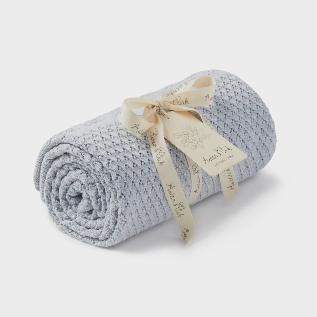 Blue Heirloom Knit Blanket | Aster & Oak