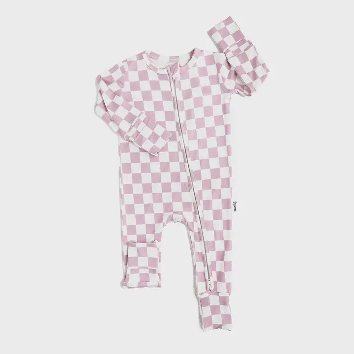 Myla Romper- Lavender Check | Gigi & Max
