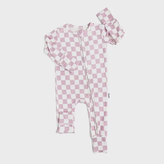 Myla Romper- Lavender Check | Gigi & Max