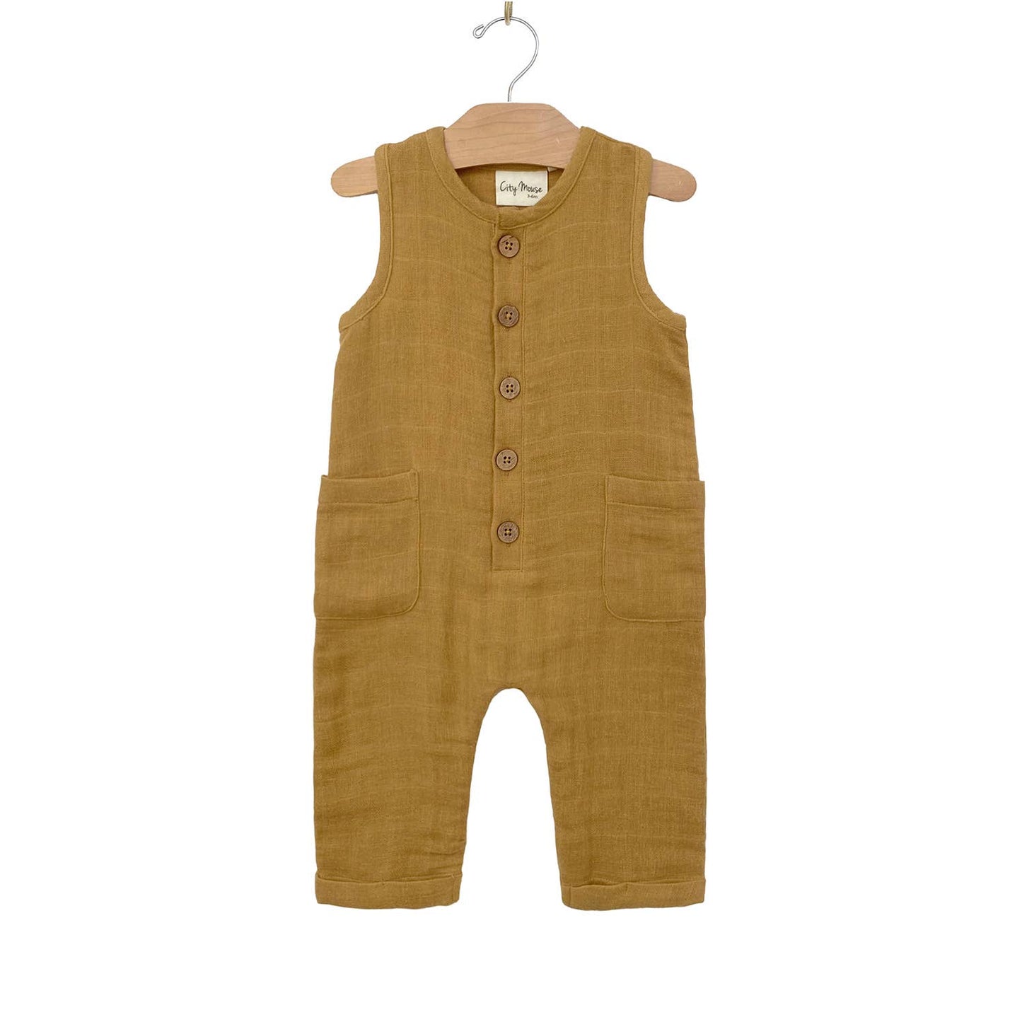 Tank Long Romper- Bronze Muslin|City Mouse Studio