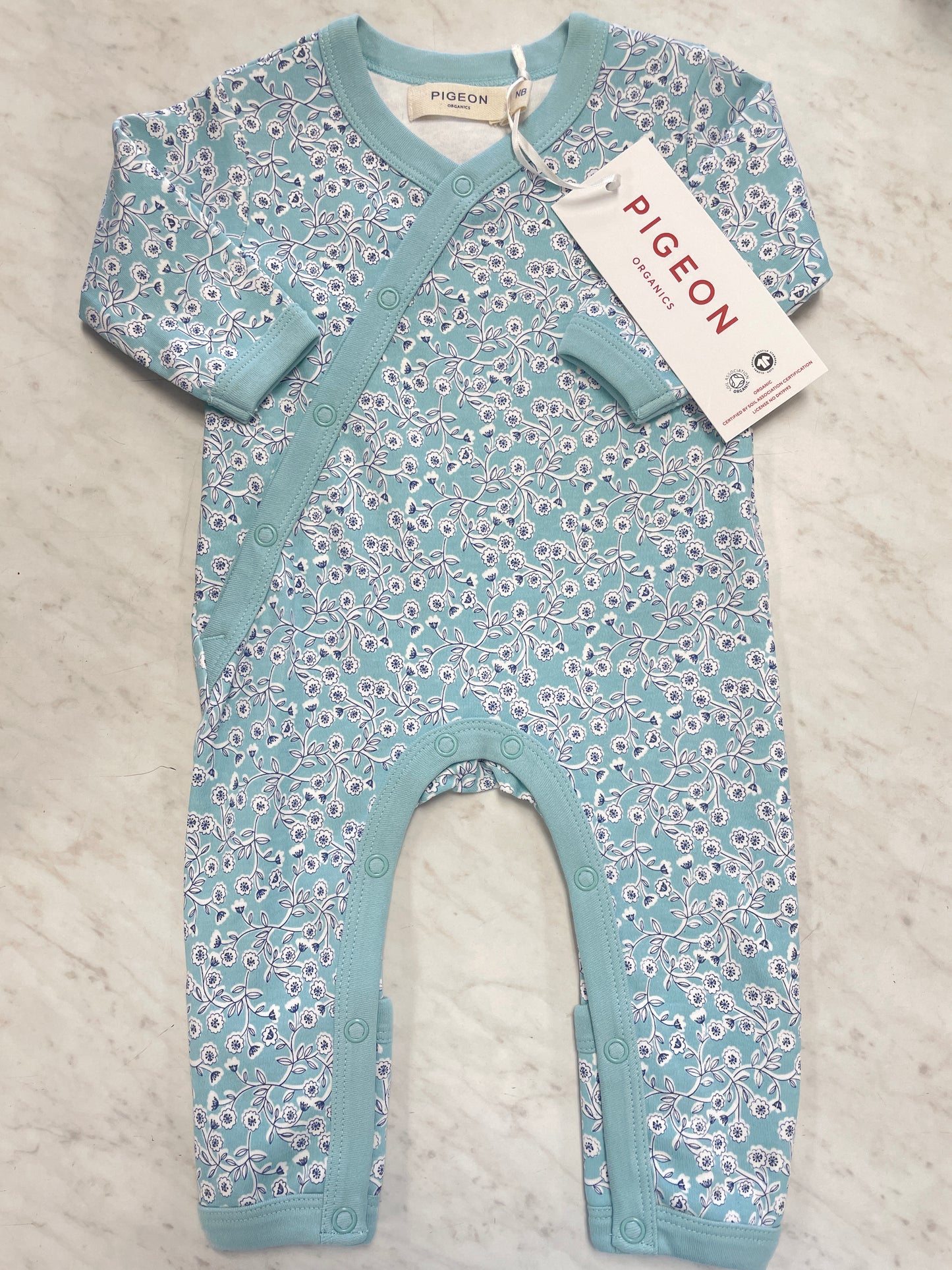 Blossom Turquoise Romper | Pigeon Organics