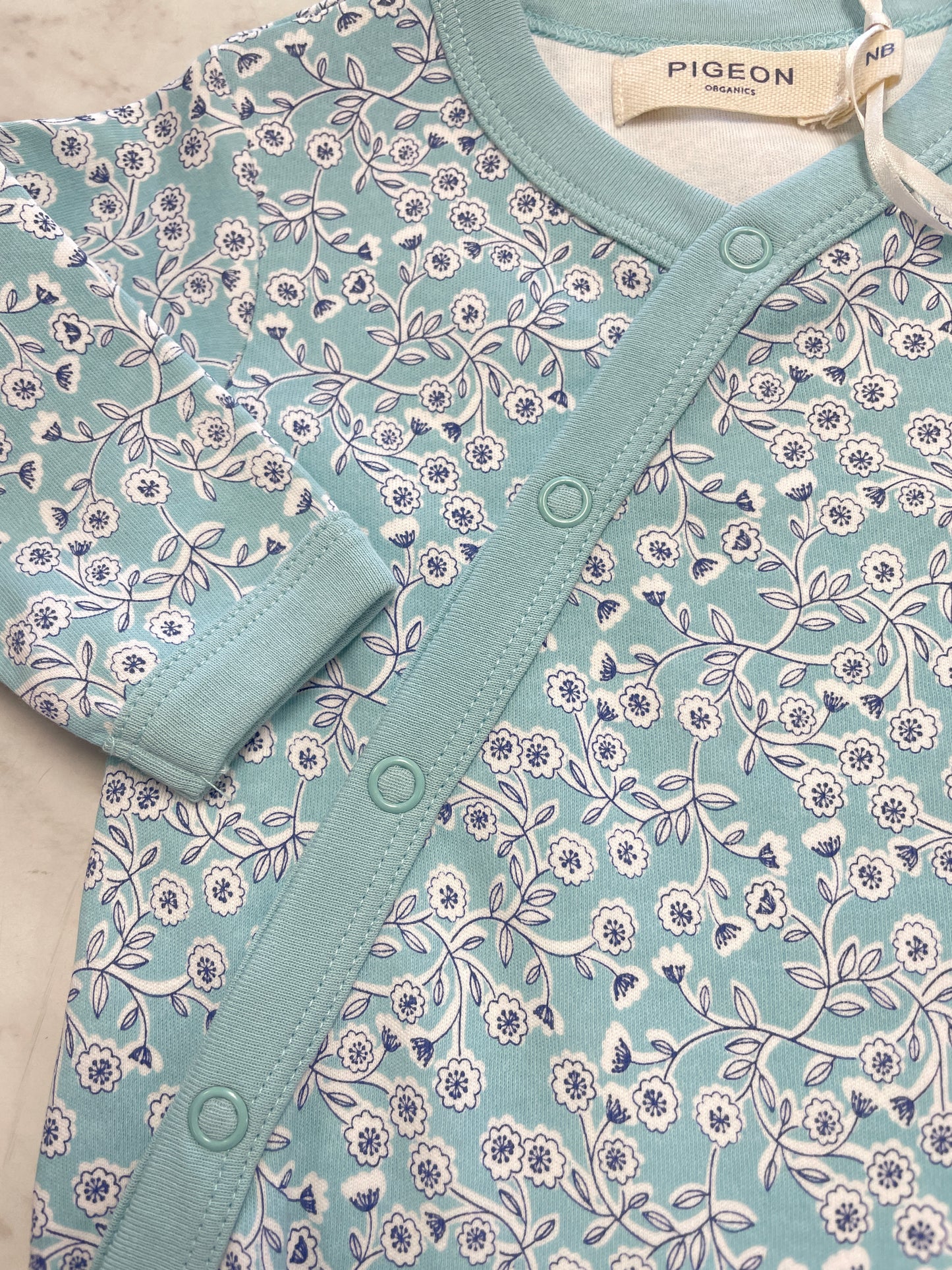 Blossom Turquoise Romper | Pigeon Organics