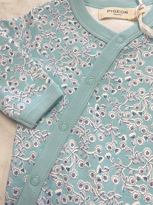 Blossom Turquoise Romper | Pigeon Organics