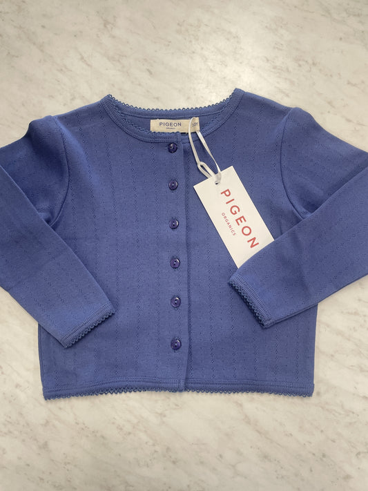 Blue Pointelle Cardigan | Pigeon Organics