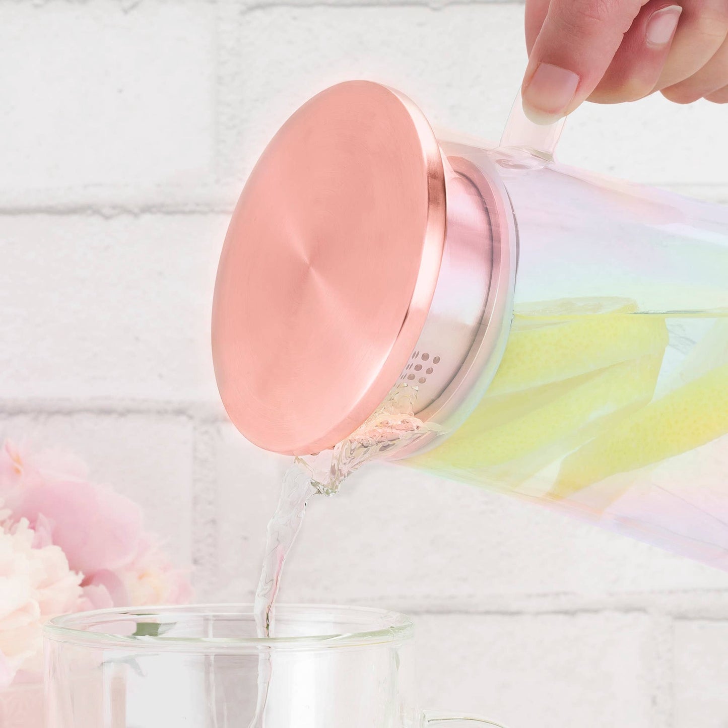 Charlie™ Iridescent Glass Infuser Carafe  | Pinky Up