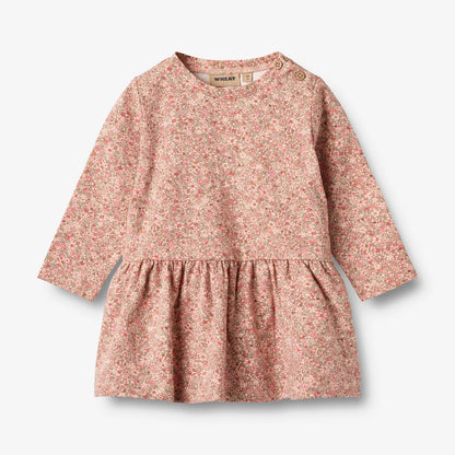 Bessie Jersey Dress - Rose Dust Flower Meadow | Wheat