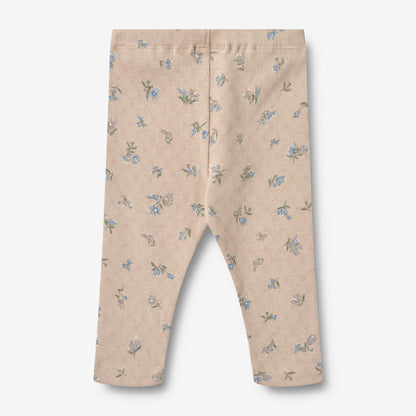 Jules Jersey Leggings - Warm Sand Flowers | Wheat