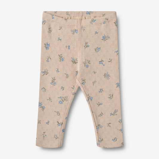 Jules Jersey Leggings - Warm Sand Flowers | Wheat