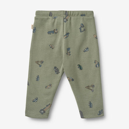 Manfred Jersey Pants - Dusty Green Cars | Wheat