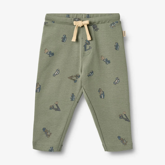 Manfred Jersey Pants - Dusty Green Cars | Wheat