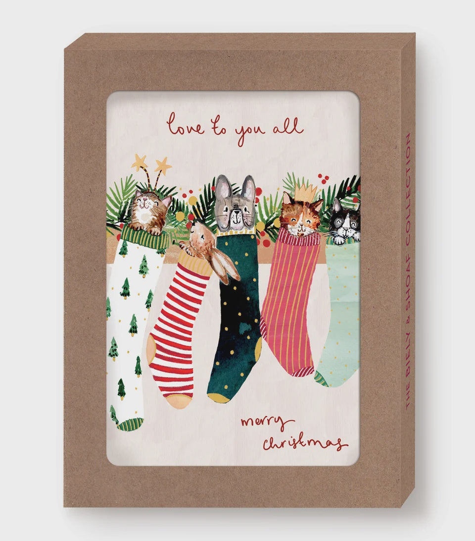 Animals in Stocking Boxed Cards | Biely & Shoaf