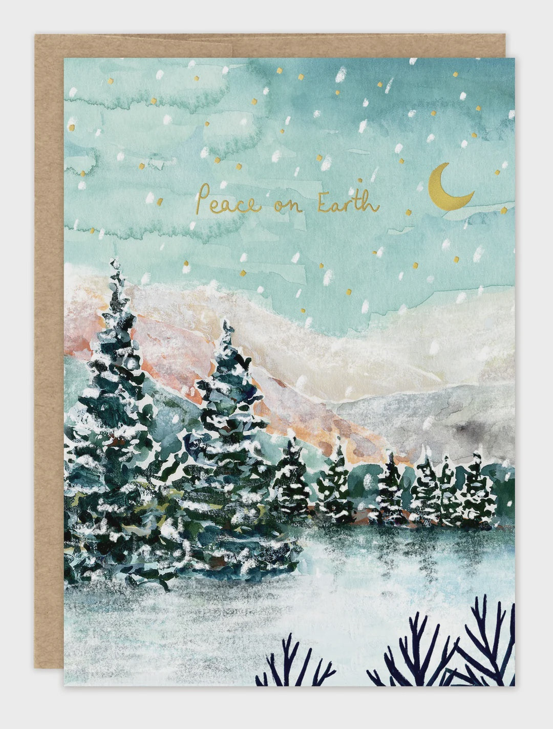 Peace on Earth Snowy Scene Card | Biely & Shoaf
