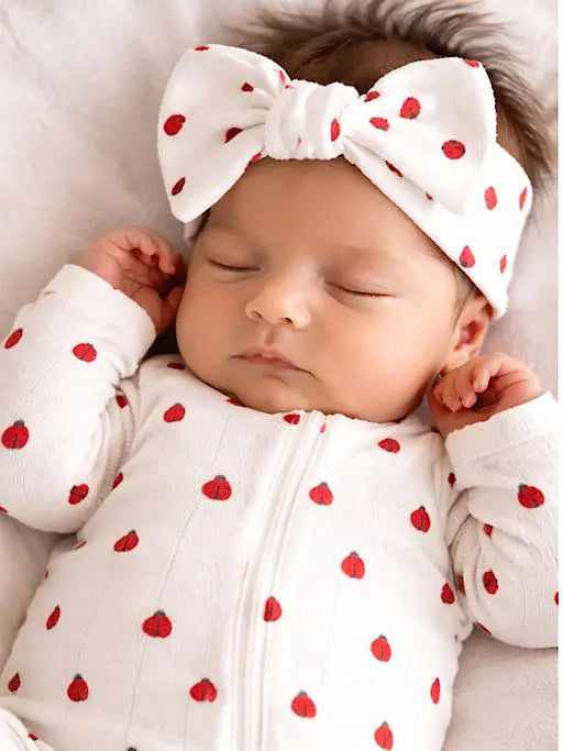 Ladybug Organic Pointelle Zip Footie | Siix Collection