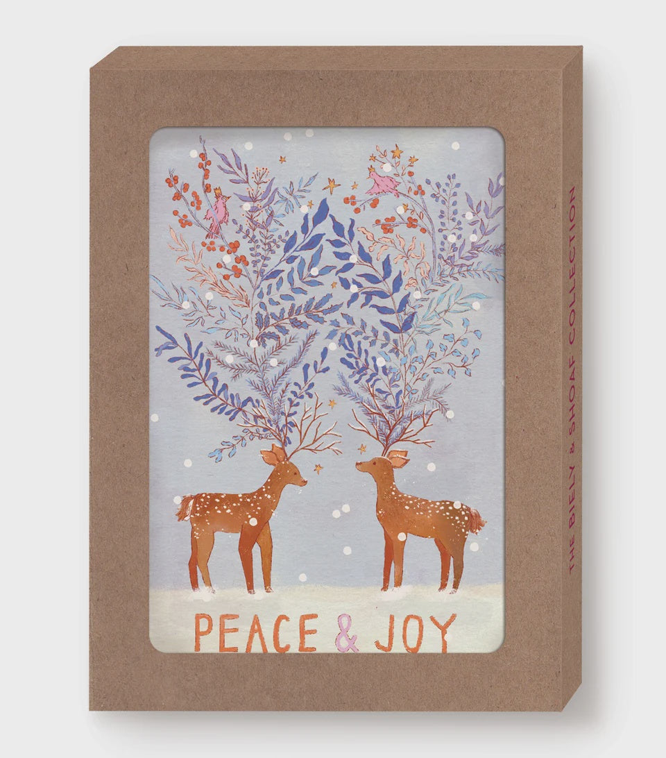 Peace & Joy Reindeer Boxed Cards | Biely & Shoaf