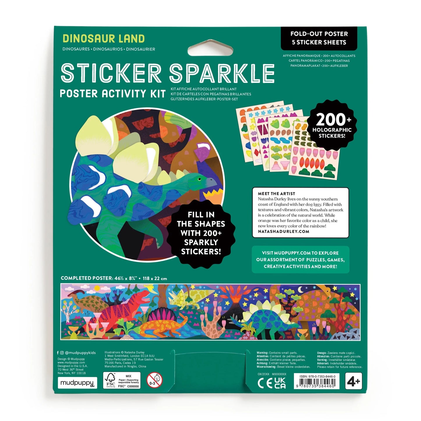 Dinosaur Land Sticker Sparkle Activity Kit | Mudpuppy