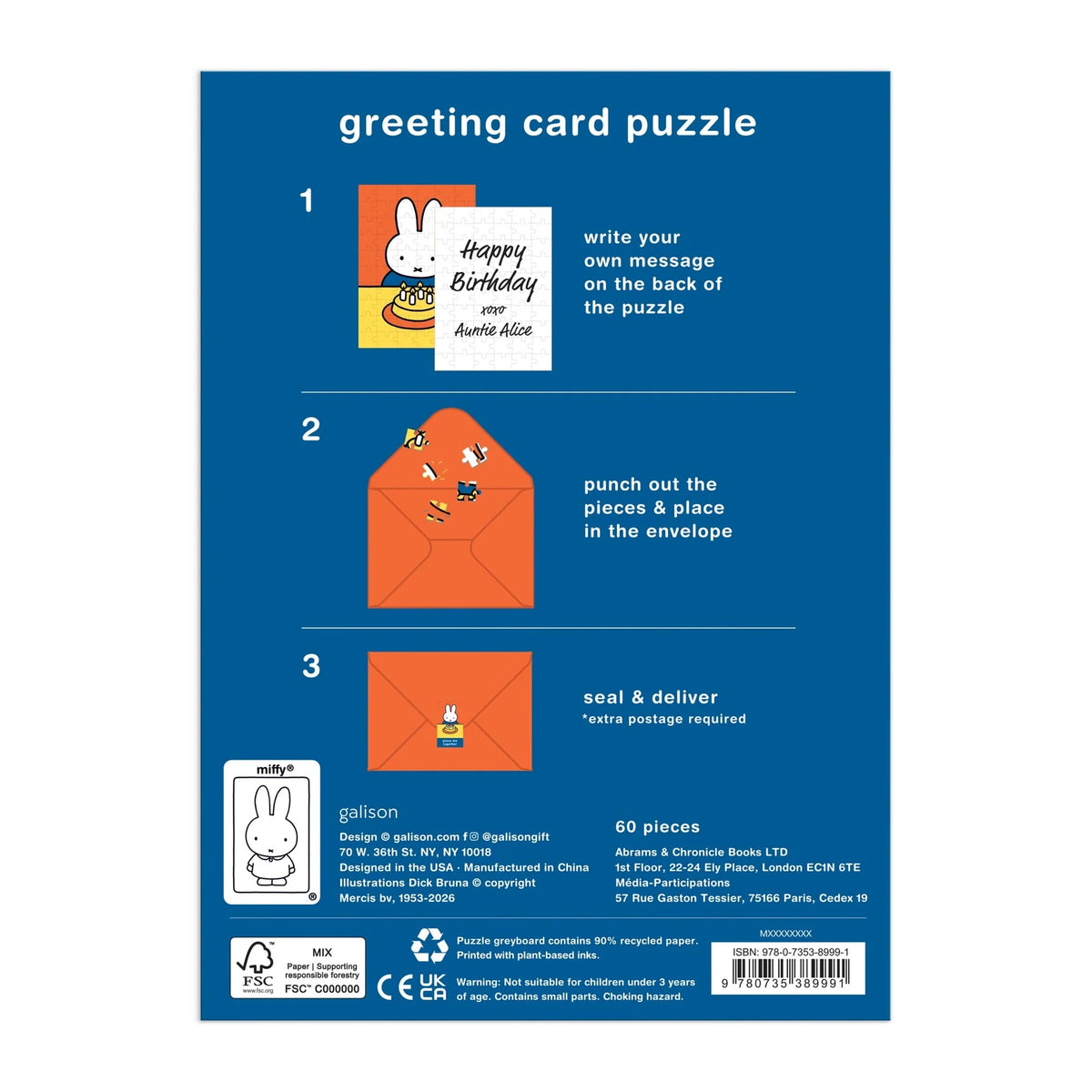 Miffy Birthday Greeting Card Puzzle | Galison