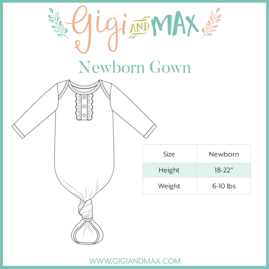 Bamboo Newborn Gown (Various Prints) | Gigi & Max