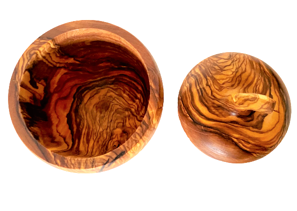 Apple Shaped Salt Jar | Olive Wood