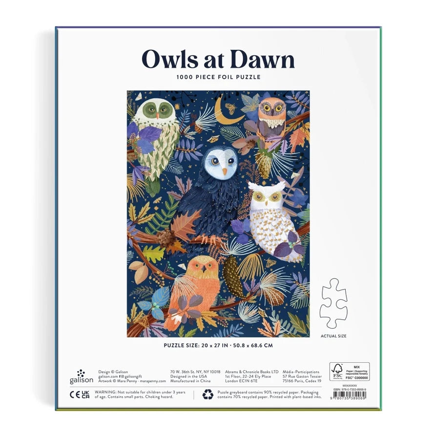 Owls At Dawn 1000 Piece Foil Puzzle | Galison