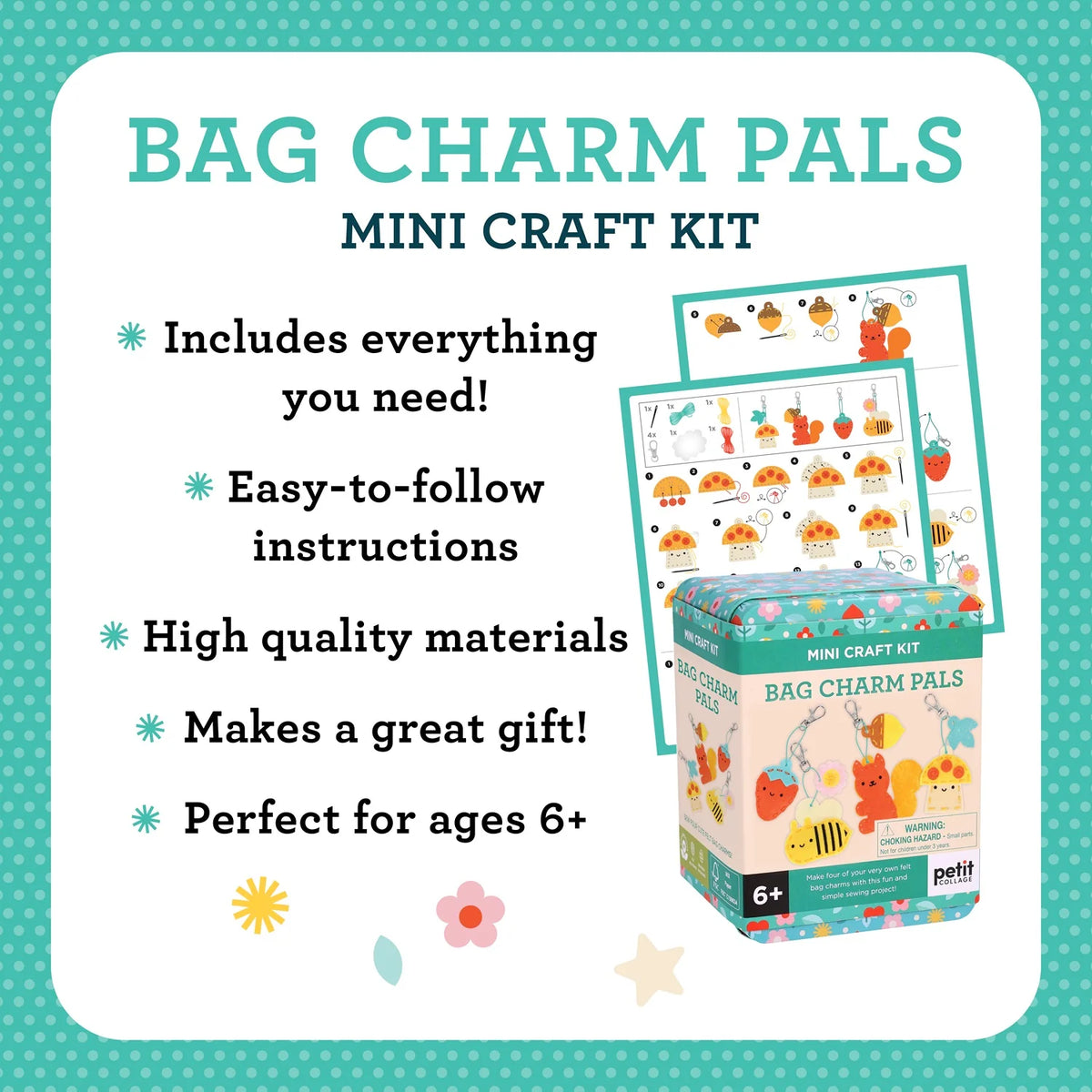 Mini Craft Kit: Bag Charm Pals | Petit Collage