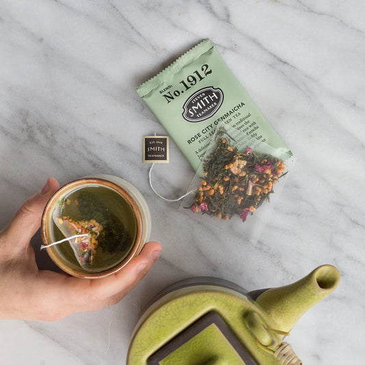 Rose City Genmaicha Blended Green Tea (15 Sachets) | Smith Teamaker