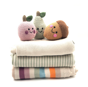 Handmade Organic Baby Blanket (Various Prints) | Pebble