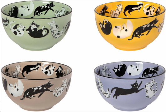 Meow & Furever Set/4 Bowls | Danica