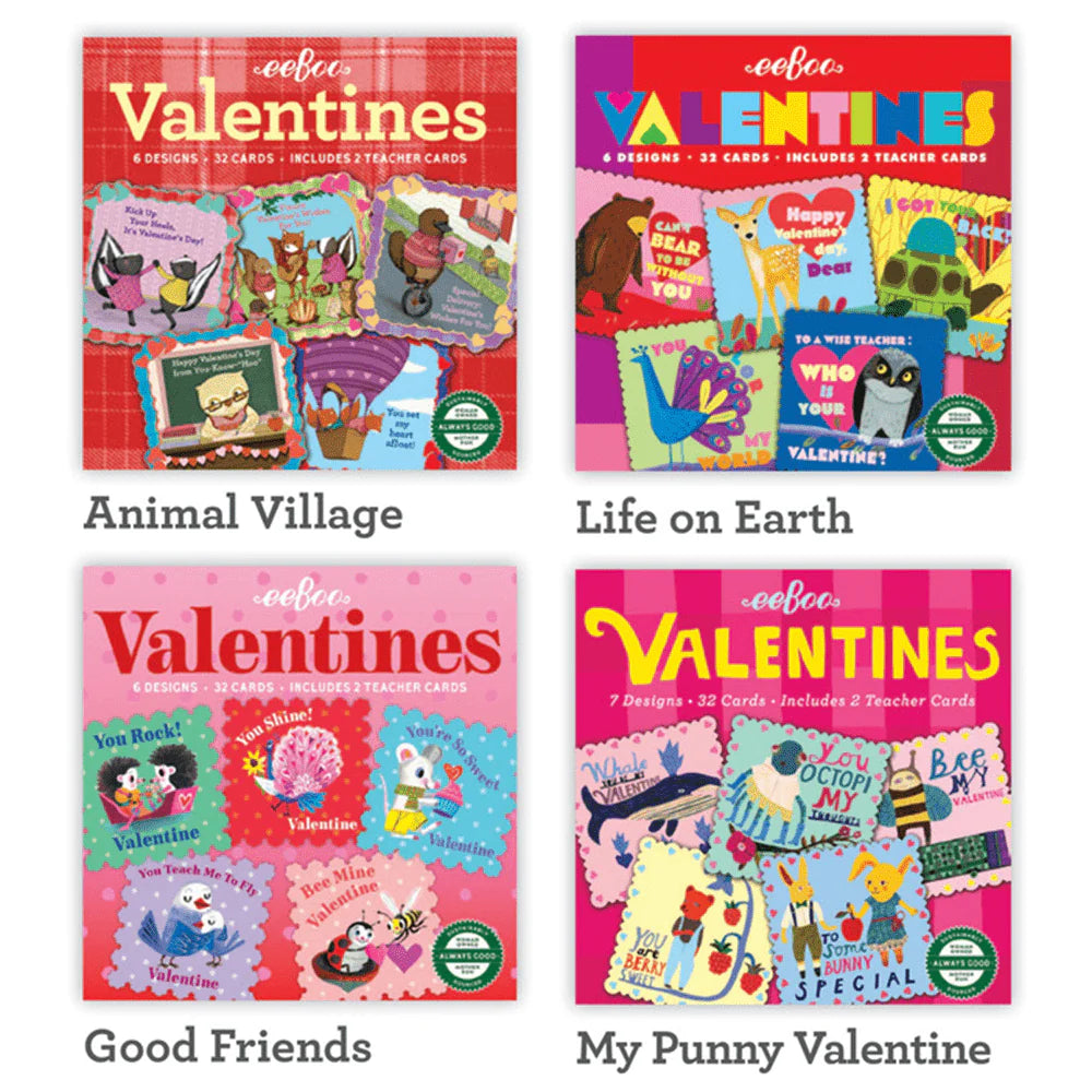 Boxed Valentine Cards (32 Cards) | Eeboo