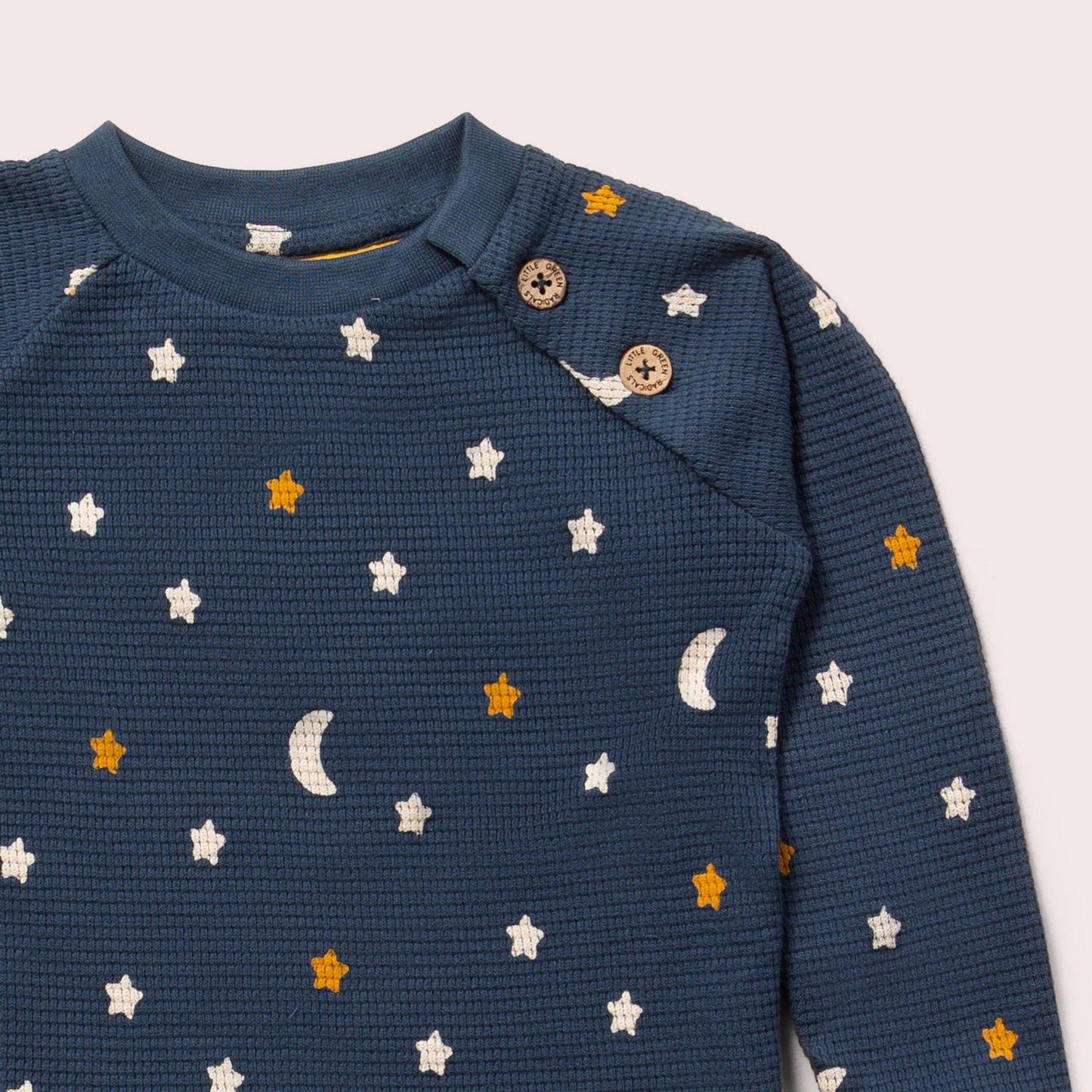 Navy Waffle Stars  Raglan Top | Little Green Radicals