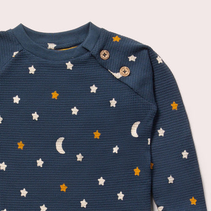 Navy Waffle Stars  Raglan Top | Little Green Radicals