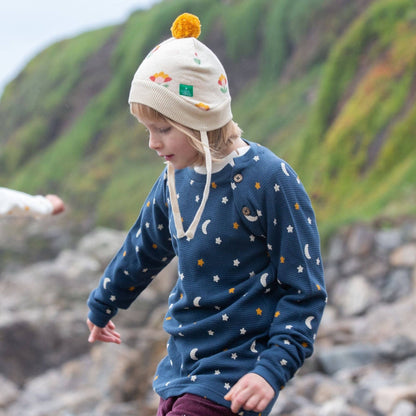 Navy Waffle Stars  Raglan Top | Little Green Radicals