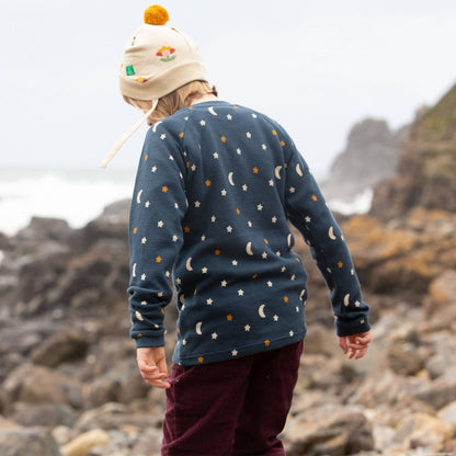 Navy Waffle Stars  Raglan Top | Little Green Radicals