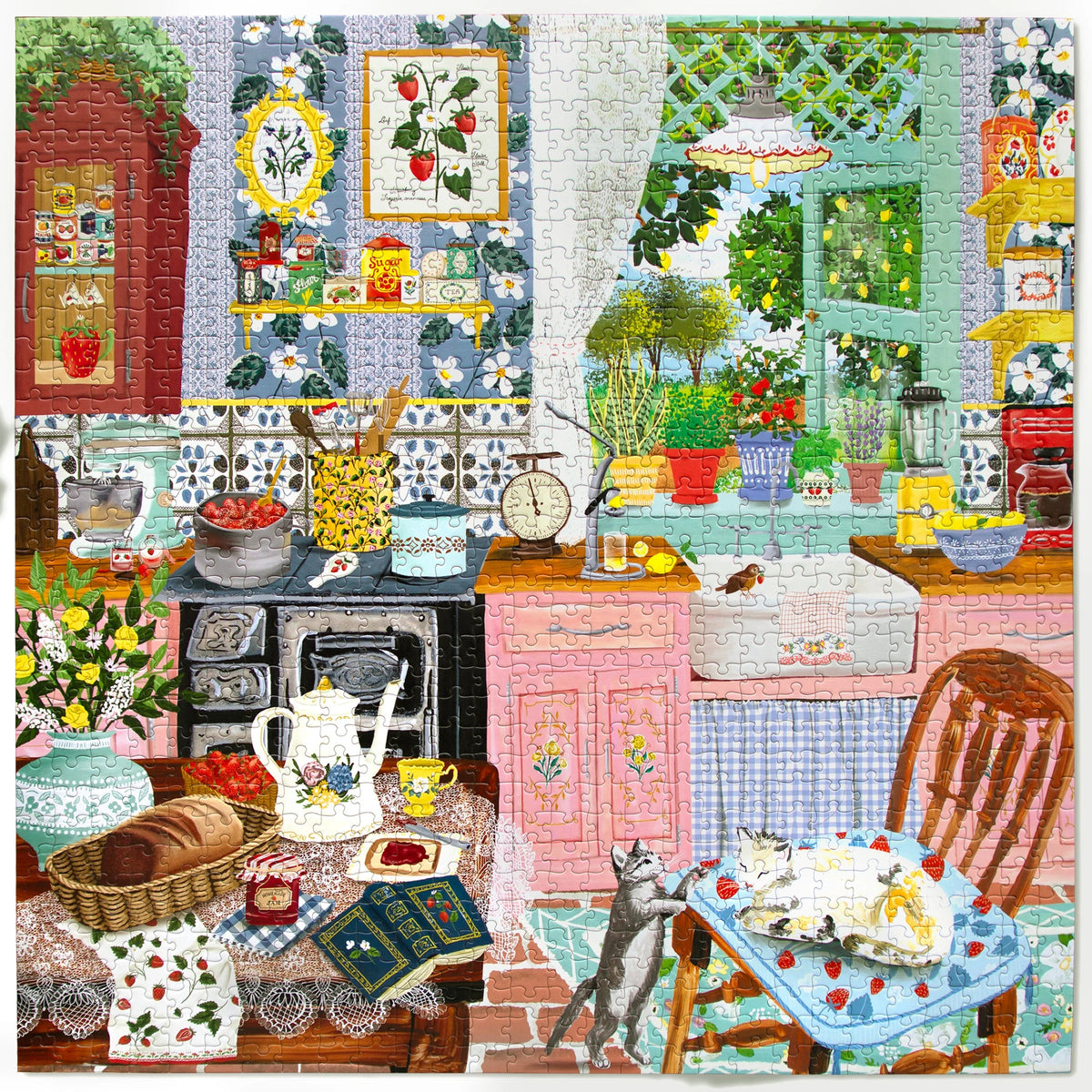 Strawberry Kitchen Puzzle (1000pc) | Eeboo